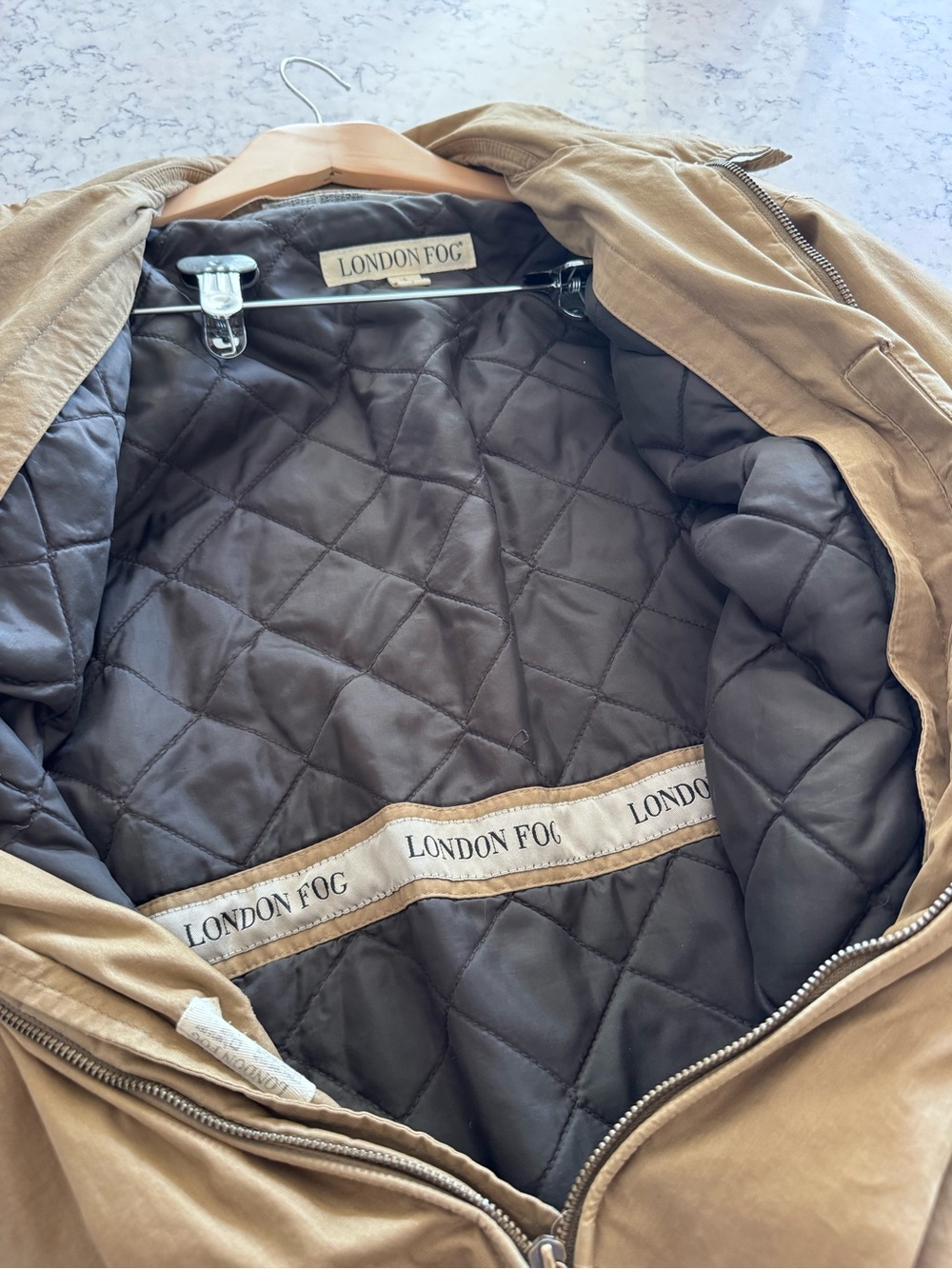 Vintage! London Fog Casual Zip Khaki Jacket with Removable Quited Liner - Picture 2 of 13
